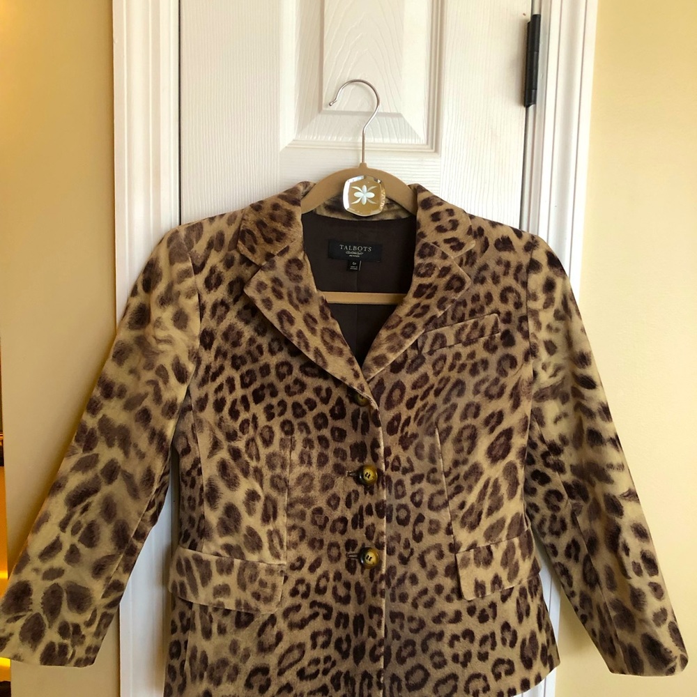 Talbots Leopard Blazer 6P NWT